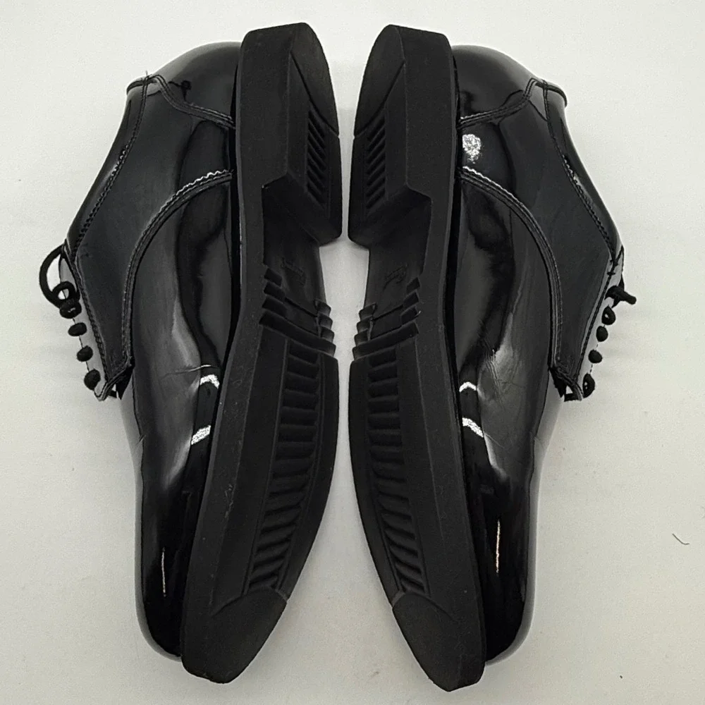 Thorogood Mens 10 shoe Black High Gloss Patent Leather Oxford uniform classic